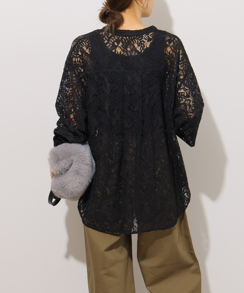 JOURNAL STANDARD relume(ジャーナルスタンダード レリューム)の「レースカシュクールシャツ(シャツ/ブラウス・レディース・ブラック/ホワイト・FREE)」の8枚目の写真