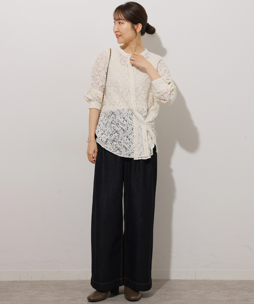 JOURNAL STANDARD relume(ジャーナルスタンダード レリューム)の「レースカシュクールシャツ(シャツ/ブラウス・レディース・ブラック/ホワイト・FREE)」の11枚目の写真