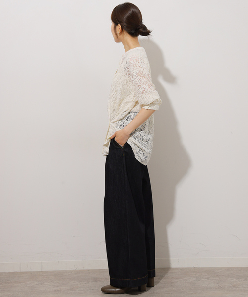 JOURNAL STANDARD relume(ジャーナルスタンダード レリューム)の「レースカシュクールシャツ(シャツ/ブラウス・レディース・ブラック/ホワイト・FREE)」の12枚目の写真