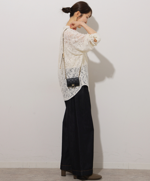 JOURNAL STANDARD relume(ジャーナルスタンダード レリューム)の「レースカシュクールシャツ(シャツ/ブラウス・レディース・ブラック/ホワイト・FREE)」の13枚目の写真