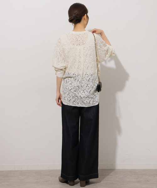 JOURNAL STANDARD relume(ジャーナルスタンダード レリューム)の「レースカシュクールシャツ(シャツ/ブラウス・レディース・ブラック/ホワイト・FREE)」の14枚目の写真