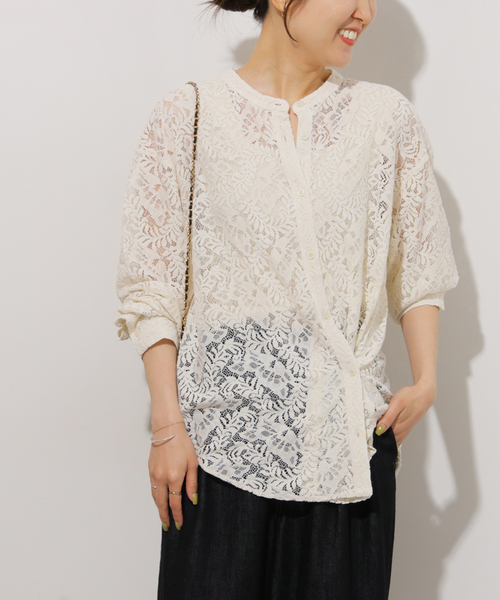 JOURNAL STANDARD relume(ジャーナルスタンダード レリューム)の「レースカシュクールシャツ(シャツ/ブラウス・レディース・ブラック/ホワイト・FREE)」の15枚目の写真