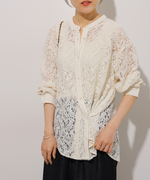 JOURNAL STANDARD relume(ジャーナルスタンダード レリューム)の「レースカシュクールシャツ(シャツ/ブラウス・レディース・ブラック/ホワイト・FREE)」の16枚目の写真