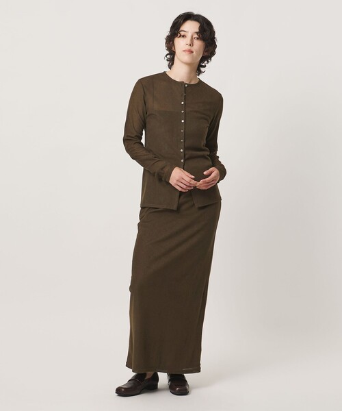 MARW UNITED ARROWS（マルゥ ユナイテッドアローズ）の「＜MARW UNITED ARROWS＞チュール ロング タイトスカート（スカート・レディース・ダークブラウン/ブラック・FREE）」の4枚目の写真