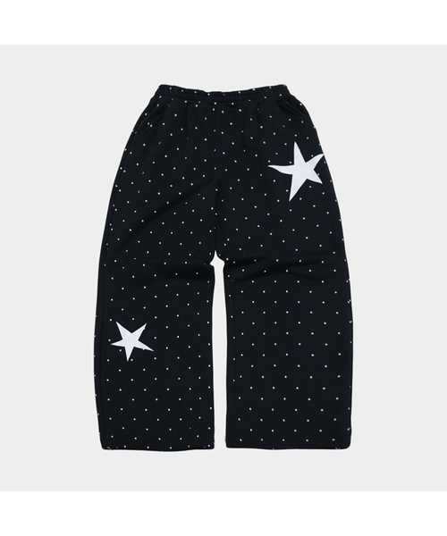 SOME PLACE(サムプレイス)の「ドットスターポイントプリントワイドストリングトレーニングスウェットパンツ_2COLOR(スウェットパンツ・レディース・ライトグレー/ブラック・FREE)」の2枚目の写真