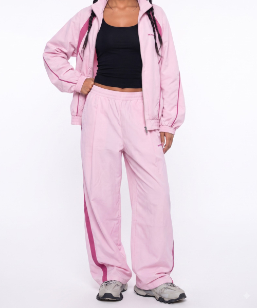 NIGHTWORKDEPT（ナイトワークデプト）の「ミッドナイト レーシング トラックパンツ_ピンク（スウェットパンツ・レディース・その他・SMALL/MEDIUM）」の5枚目の写真