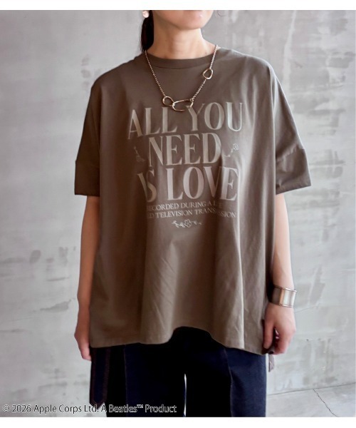 GOOD ROCK SPEED(グッドロックスピード)の「<GOOD ROCK SPEED> BEATLES PRINT BIG T-SHIRT / ビートルズ プリント ビッグ Tシャツ(Tシャツ/カットソー・レディース・ブラウン/チャコールグレー・1)」の9枚目の写真