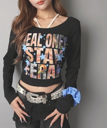 長袖Tシャツ/カラフルガールフォト/平成ギャル