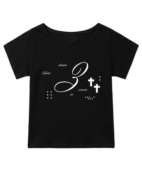 IZROOM(イズルーム)の「セイント3 ボートネック半袖Tシャツ(ブラック)(Tシャツ/カットソー・レディース・その他・FREE)」の2枚目の写真