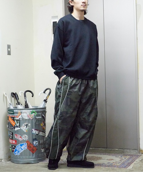 ROOPTOKYO(ループトウキョウ)の「ウェーブ切替パンツ ナイロンパンツ サイドライン パイピング 無地 配色 カモフラージュ柄 迷彩柄 ドット柄 メンズ レディース 2026年 秋 秋服 冬 冬服(その他パンツ・メンズ・ブラック系2/グレー/カーキ/ネイビー/ブラック・L/M/S)」の18枚目の写真