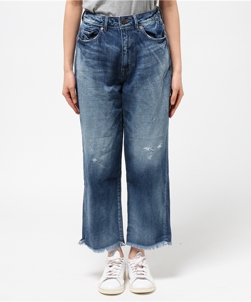 cepo（セポ）の「フリンジデニムワイドクロップドパンツ（デニムパンツ・レディース・ホワイト/インディゴブルー/ライトブルー・SMALL/LARGE/MEDIUM）」の4枚目の写真