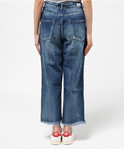 cepo（セポ）の「フリンジデニムワイドクロップドパンツ（デニムパンツ・レディース・ホワイト/インディゴブルー/ライトブルー・SMALL/LARGE/MEDIUM）」の6枚目の写真