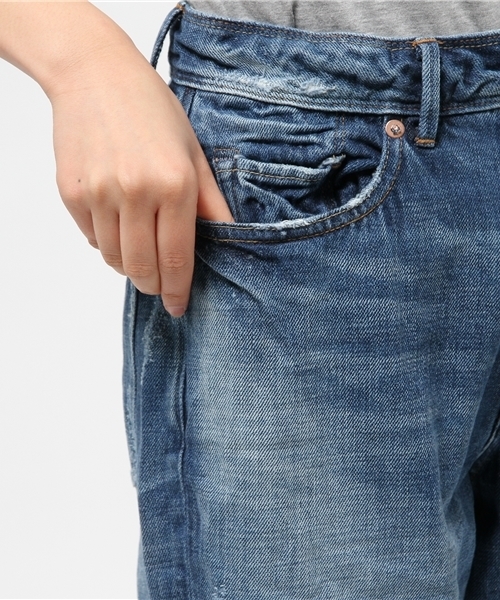 cepo（セポ）の「フリンジデニムワイドクロップドパンツ（デニムパンツ・レディース・ホワイト/インディゴブルー/ライトブルー・SMALL/LARGE/MEDIUM）」の9枚目の写真