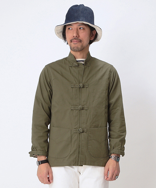 MONITALY(モニタリー)の「MONITALY / コットンマンダリンジャケット(その他アウター・メンズ・カーキ/オリーブ・40/36/38/42)」の2枚目の写真