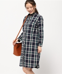 NATURAL BEAUTY BASIC | コットンチェックワンピース(シャツワンピース)