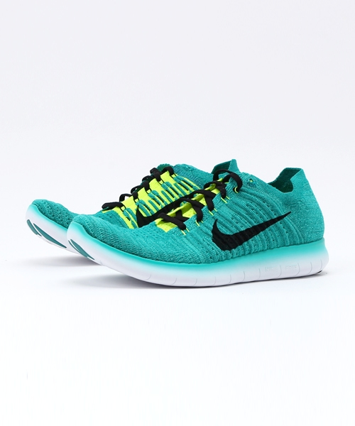 Nike ナイキ の Nike ナイキ Nike Free Rn Flyknit ﾅｲｷ ﾌﾘｰ ﾗﾝ ﾌﾗｲﾆｯﾄ 1069 303clear Jade Black Volt Rio Teal White スニーカー Wear