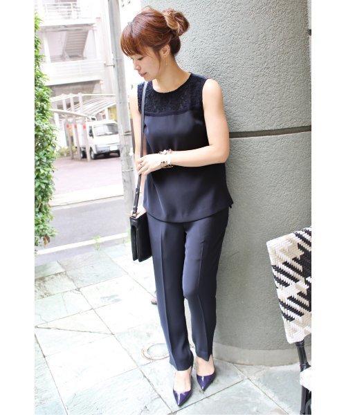 FIGARO Paris（フィガロパリ）の「バックゴムテーパードパンツ◆（その他パンツ・レディース・ネイビー/ベージュ・38/36）」の9枚目の写真