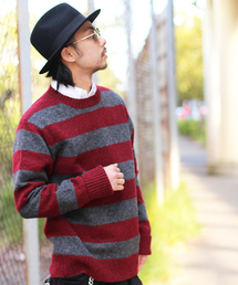 schott | 【先行予約】Schott/ショット/BORDER CREW NECK SWEATER/ボーダー クルーネック セーター(ニット/セーター)
