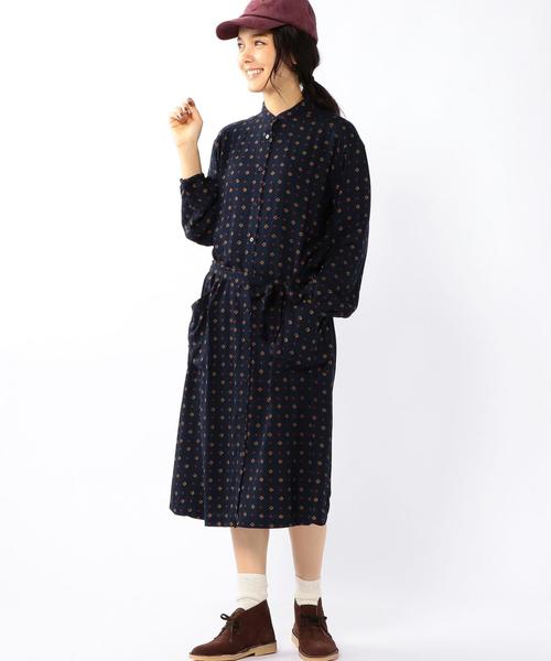 coen(コーエン)の「レーヨンプリントワンピース(ワンピース・レディース・ブラック/ネイビー・FREE)」の7枚目の写真