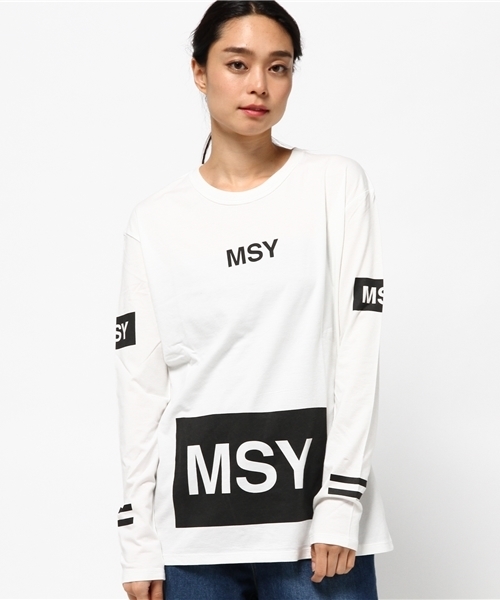 MOUSSY（マウジー）の「MULTI LOGO L/S TSJ（Tシャツ/カットソー・レディース・ホワイト/カーキ/ブラック・FREE）」の7枚目の写真