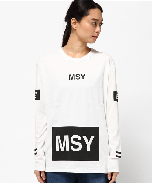 MOUSSY（マウジー）の「MULTI LOGO L/S TSJ（Tシャツ/カットソー・レディース・ホワイト/カーキ/ブラック・FREE）」の10枚目の写真