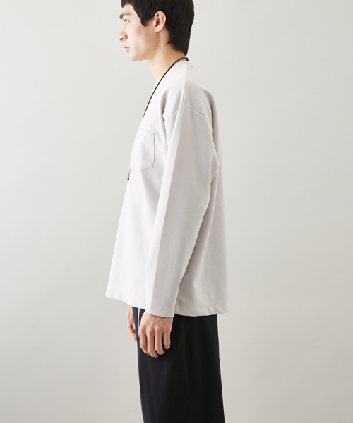 STUDIOUS（ステュディオス）の「ポンチオーバークルーネックロンＴ（Tシャツ/カットソー・メンズ・ベージュ/オフホワイト/ブラック/ワイン・2/1/3）」の19枚目の写真