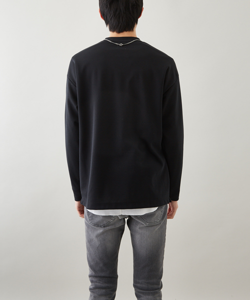 STUDIOUS（ステュディオス）の「ポンチオーバークルーネックロンＴ（Tシャツ/カットソー・メンズ・ベージュ/オフホワイト/ブラック/ワイン・2/1/3）」の14枚目の写真