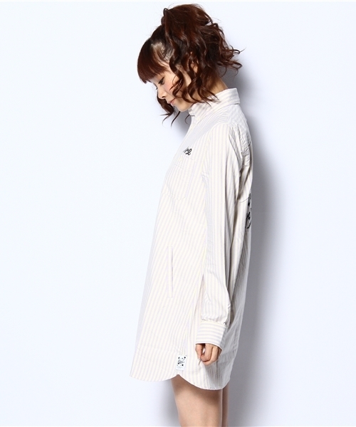 X-girl(エックスガール)の「MY BRILLIANT SHIRT DRESS(ワンピース・レディース・ホワイト/ピンク/パープル/ブルー・1/2)」の6枚目の写真