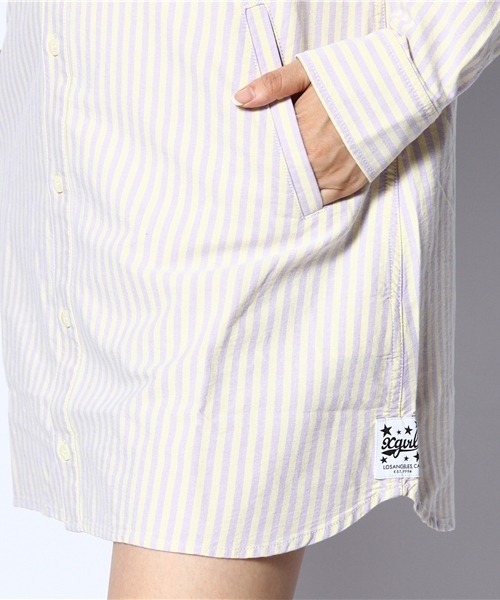 X-girl(エックスガール)の「MY BRILLIANT SHIRT DRESS(ワンピース・レディース・ホワイト/ピンク/パープル/ブルー・1/2)」の13枚目の写真