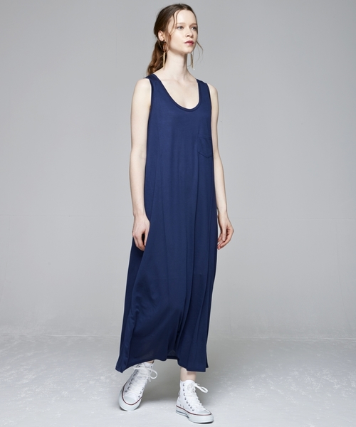 TRUNO by NOISE MAKER（トルノバイノイズメーカー）の「【洗濯機OK！】ポケットタンクワンピース（ワンピース・レディース・杢グレー/レモンイエロー/チャコールグレー/ホワイト/レッド/グリーン/パープル/オレンジ/ネイビー/ブラック/ライトブルー・F）」の7枚目の写真