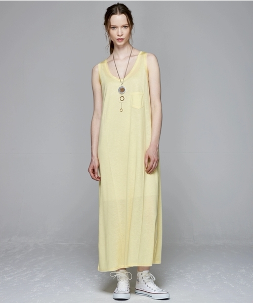 TRUNO by NOISE MAKER（トルノバイノイズメーカー）の「【洗濯機OK！】ポケットタンクワンピース（ワンピース・レディース・杢グレー/レモンイエロー/チャコールグレー/ホワイト/レッド/グリーン/パープル/オレンジ/ネイビー/ブラック/ライトブルー・F）」の9枚目の写真