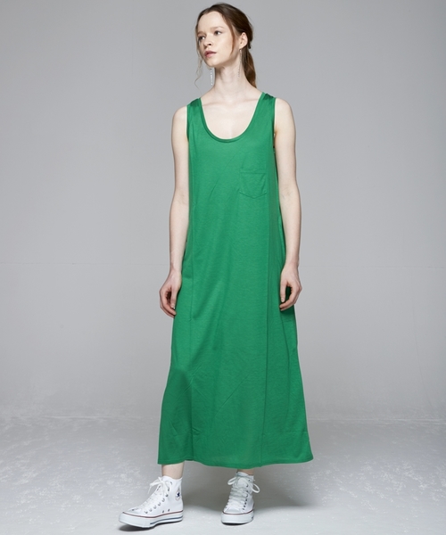 TRUNO by NOISE MAKER（トルノバイノイズメーカー）の「【洗濯機OK！】ポケットタンクワンピース（ワンピース・レディース・杢グレー/レモンイエロー/チャコールグレー/ホワイト/レッド/グリーン/パープル/オレンジ/ネイビー/ブラック/ライトブルー・F）」の6枚目の写真