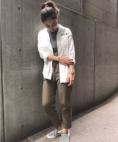 AVIREX(アヴィレックス)の「avirex/ アヴィレックス/ T/B L/S NAVAL STENCIL SHIRT/ タイプブルー ネイヴァル ステンシル シャツ(シャツ/ブラウス・レディース・ホワイト/インディゴブルー・MEDIUM/SMALL)」の11枚目の写真