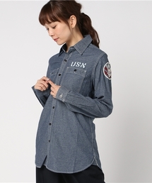 AVIREX | avirex/ アヴィレックス/ T/B L/S NAVAL STENCIL SHIRT/ タイプブルー ネイヴァル ステンシル シャツ(シャツ/ブラウス)