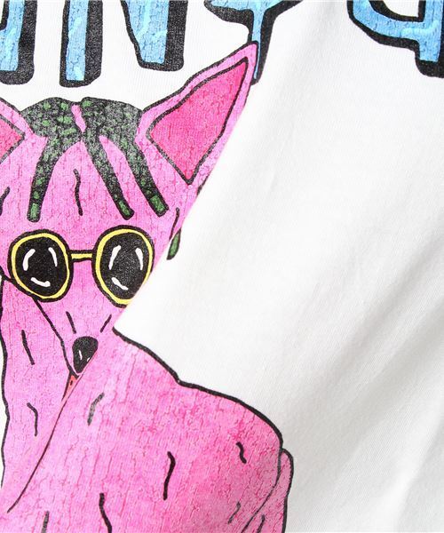 PUNYUS(プニュズ)の「ジャッカルクラッシュT(Tシャツ/カットソー・レディース・ホワイト/レッド/ライトピンク/スミクロ・3/4)」の10枚目の写真