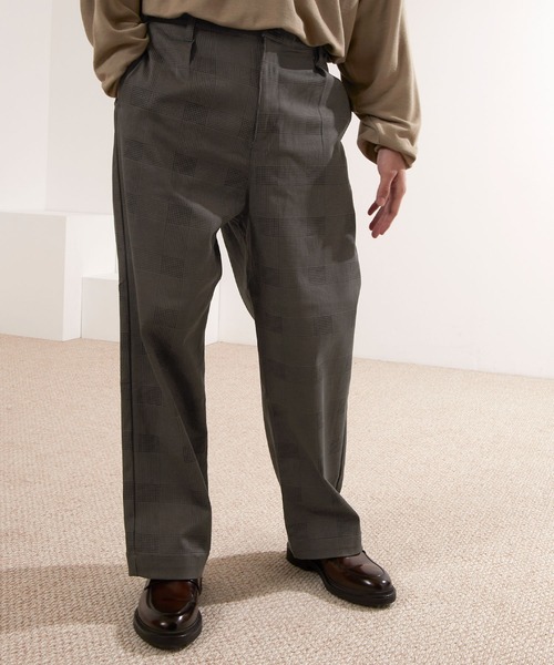 カツラギストレッチ1タックワイドチノパンツ/スケーターパンツ