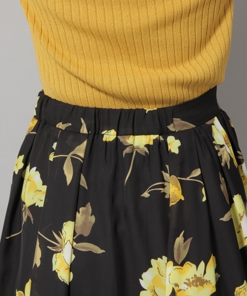 Andemiu（アンデミュウ）の「ハナガラタックギャザースカート789609（スカート・レディース・ネイビー/オフホワイト/ブラック・FREE）」の5枚目の写真