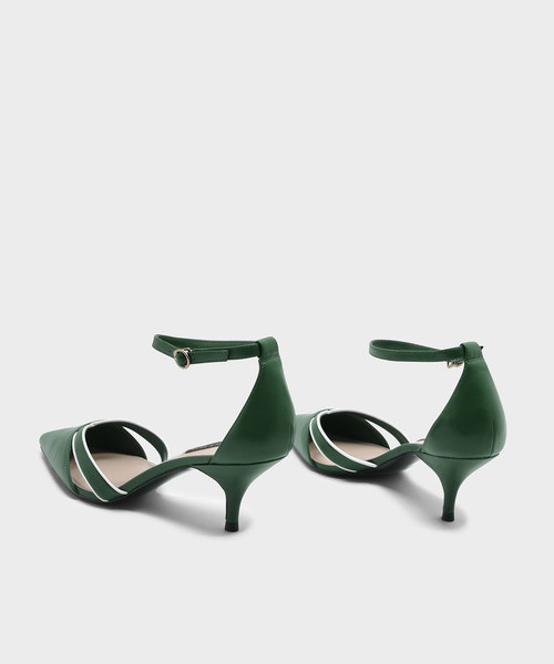CHARLES & KEITH(チャールズ & キース)の「アンクルストラップキトンヒール / ANKLE STRAP KITTEN HEELS(パンプス・レディース・ブラック/グリーン・23cm/23.5cm/24.5cm/25cm)」の4枚目の写真