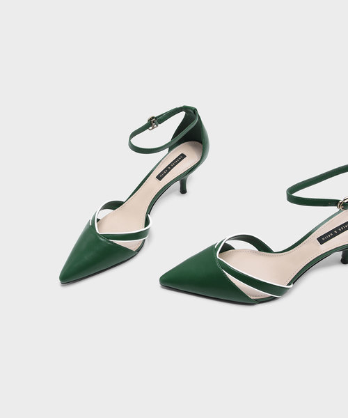 CHARLES & KEITH(チャールズ & キース)の「アンクルストラップキトンヒール / ANKLE STRAP KITTEN HEELS(パンプス・レディース・ブラック/グリーン・23cm/23.5cm/24.5cm/25cm)」の3枚目の写真