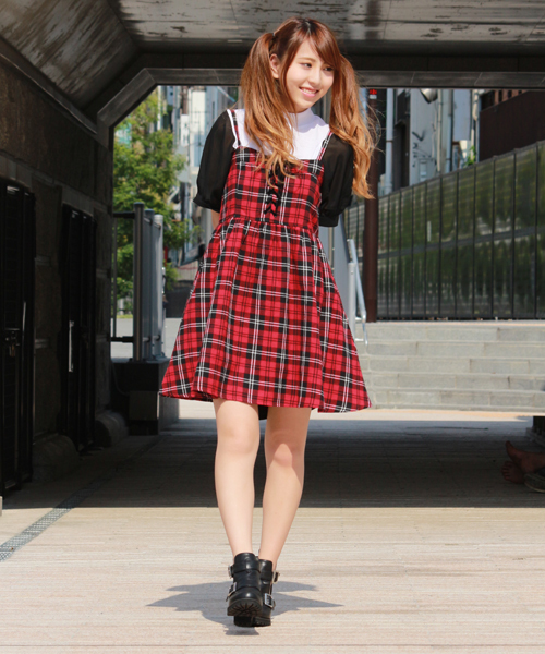 WEGO（ウィゴー）の「WEGO/ネルチェックキャミワンピース（ワンピース