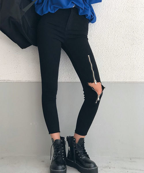 Spiga スピーガ の Zipﾃﾞｻﾞｲﾝﾌﾞﾗｯｸｽｷﾆｰﾊﾟﾝﾂ デニムパンツ Wear