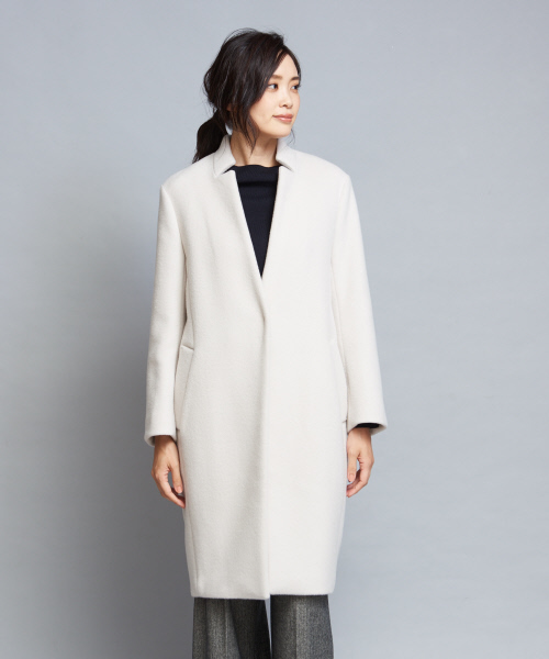 qualite（カリテ）の「《新色・人気色追加予約開始》コクーンビーバーコート（チェスターコート・レディース・ブラック/レッド/サックスブルー/アイボリー/ベージュ・38/36）」の7枚目の写真