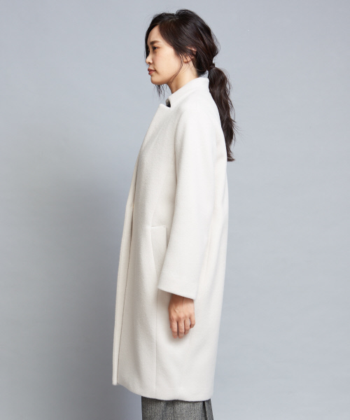 qualite（カリテ）の「《新色・人気色追加予約開始》コクーンビーバーコート（チェスターコート・レディース・ブラック/レッド/サックスブルー/アイボリー/ベージュ・38/36）」の8枚目の写真