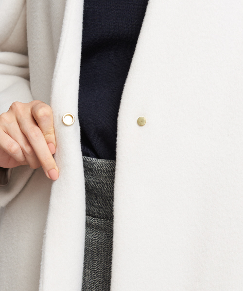 qualite（カリテ）の「《新色・人気色追加予約開始》コクーンビーバーコート（チェスターコート・レディース・ブラック/レッド/サックスブルー/アイボリー/ベージュ・38/36）」の13枚目の写真