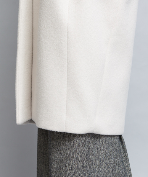 qualite（カリテ）の「《新色・人気色追加予約開始》コクーンビーバーコート（チェスターコート・レディース・ブラック/レッド/サックスブルー/アイボリー/ベージュ・38/36）」の15枚目の写真