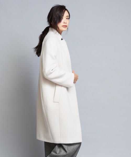 qualite（カリテ）の「《新色・人気色追加予約開始》コクーンビーバーコート（チェスターコート・レディース・ブラック/レッド/サックスブルー/アイボリー/ベージュ・38/36）」の16枚目の写真