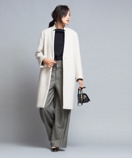 qualite（カリテ）の「《新色・人気色追加予約開始》コクーンビーバーコート（チェスターコート・レディース・ブラック/レッド/サックスブルー/アイボリー/ベージュ・38/36）」の18枚目の写真