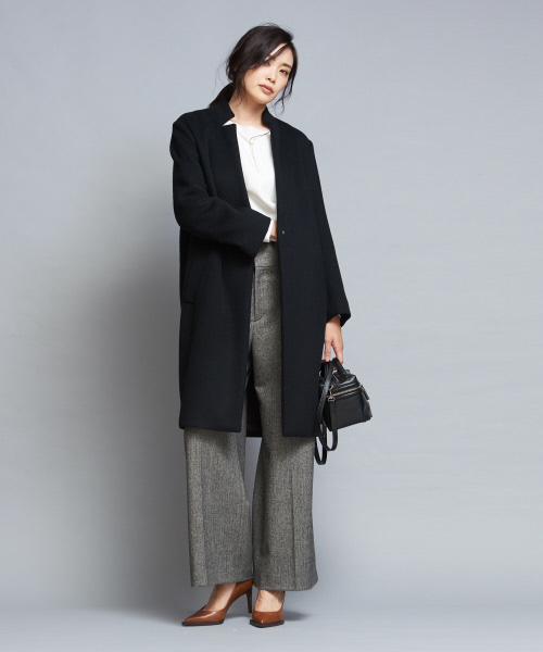 qualite（カリテ）の「《新色・人気色追加予約開始》コクーンビーバーコート（チェスターコート・レディース・ブラック/レッド/サックスブルー/アイボリー/ベージュ・38/36）」の20枚目の写真