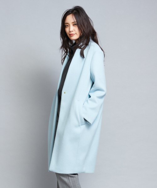 qualite（カリテ）の「《新色・人気色追加予約開始》コクーンビーバーコート（チェスターコート・レディース・ブラック/レッド/サックスブルー/アイボリー/ベージュ・38/36）」の22枚目の写真