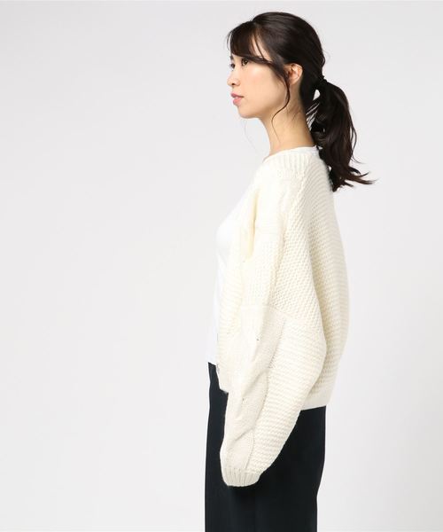 flower（フラワー）の「オーロラニットカーディガン（カーディガン/ボレロ・レディース・ホワイト/グリーン/イエロー・FREE）」の4枚目の写真